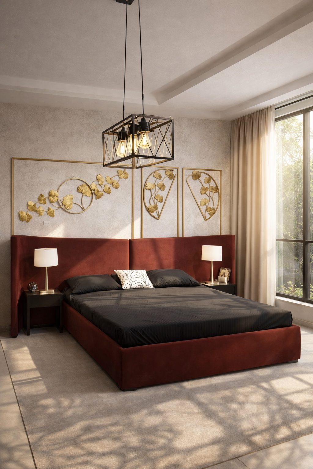 ZESORA BED SET (Bed+Side Tables)