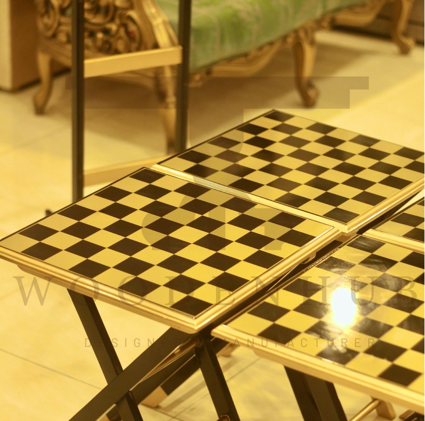 CHESS SERVING TABLE SET (4PC)
