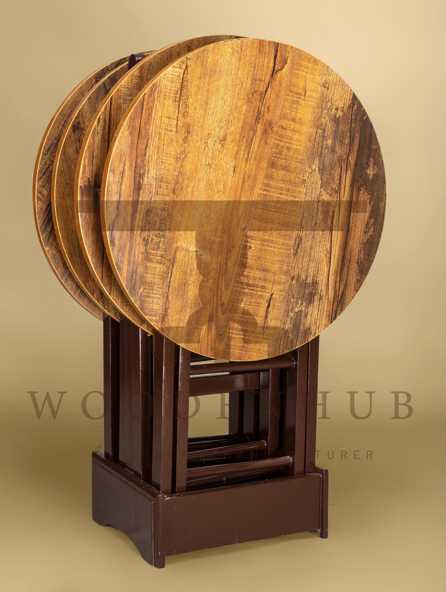 WOOD GRAINS SERVING TABLE SET (4PC)