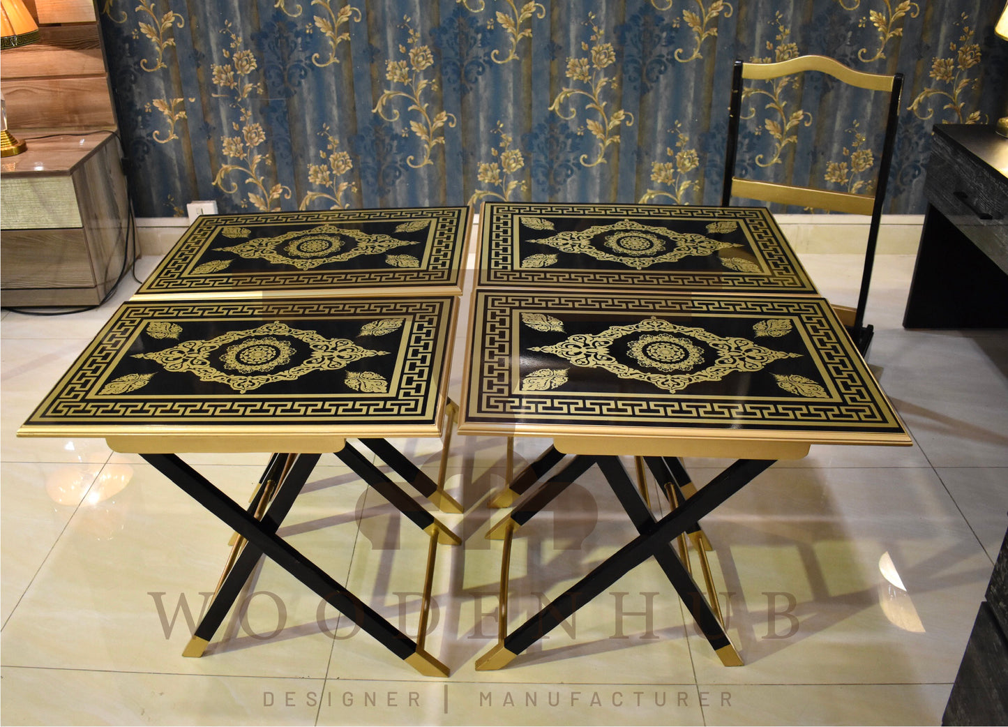 BIG VERSACE SERVING TABLE SET (4PC)