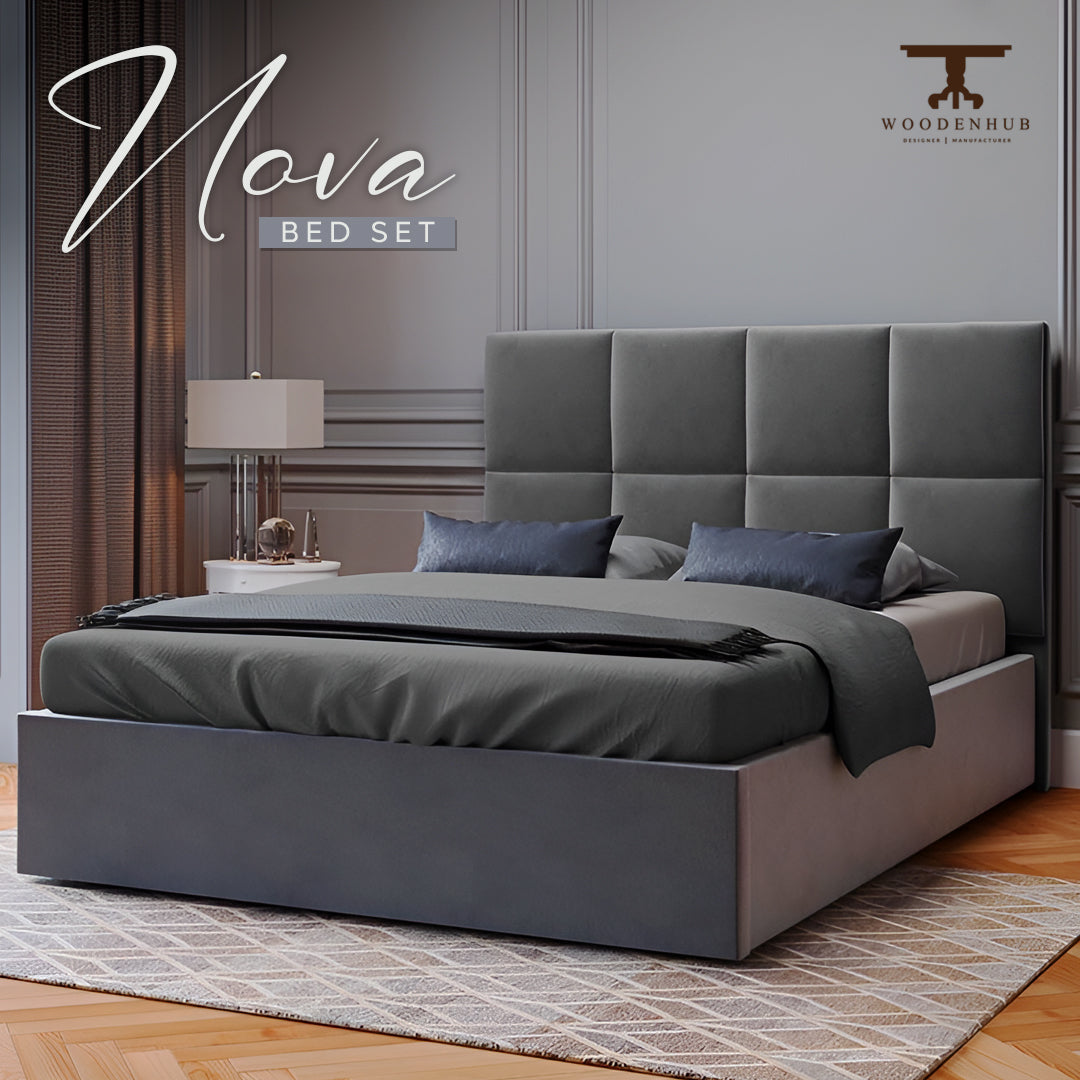 NOVA Bed Set (Bed+Side Tables)