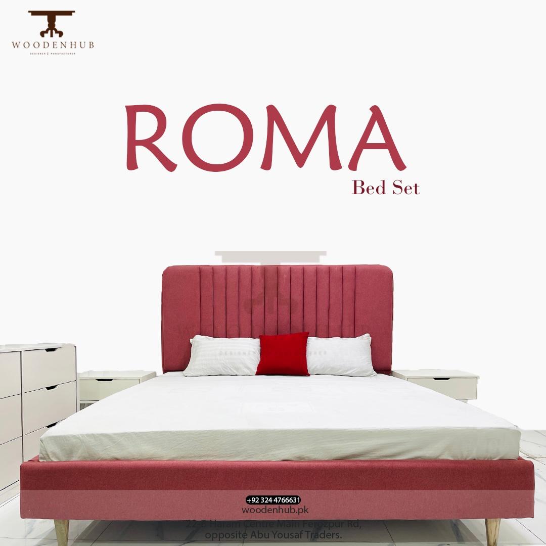 CRESCENT BED SET (Bed+Side Tables)