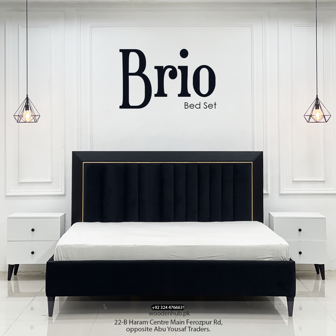Brio Bed Set (Bed+Side Tables)