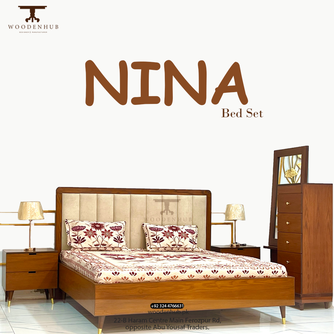 NINA BED SET (Bed + Side tables)