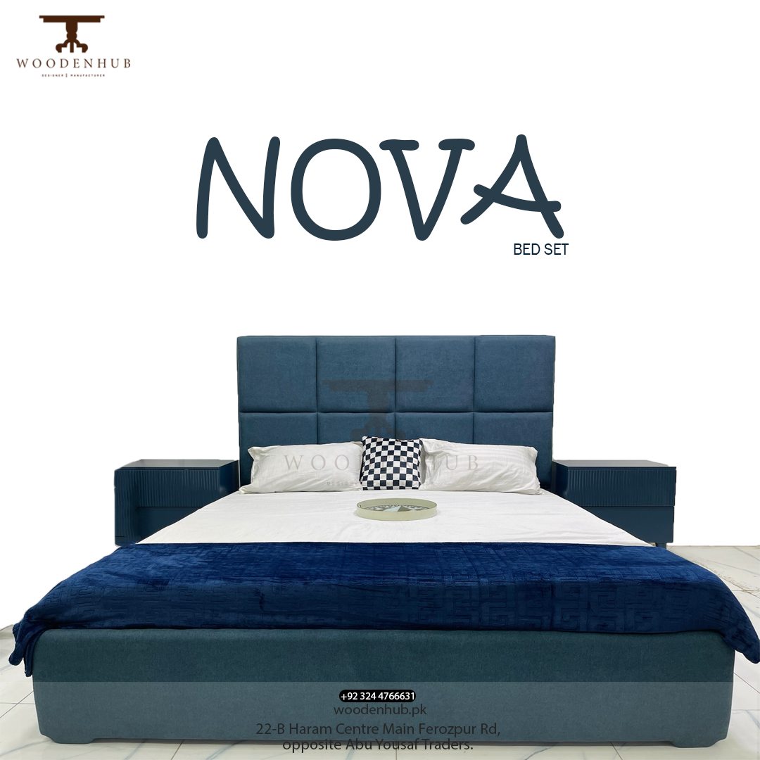 NOVA Bed Set (Bed+Side Tables)
