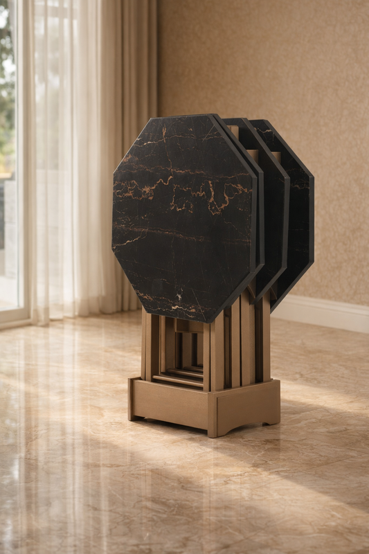 OCTAGON SERVING TABLE SET (4PC)