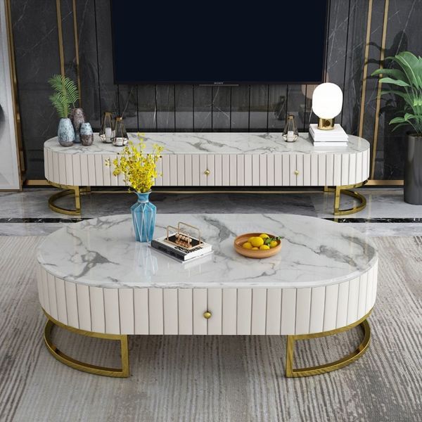 Faux Marble Centre Table