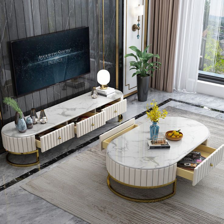 Faux Marble Centre Table