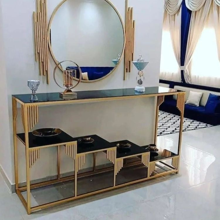 3- Step Gold Console – WOODEN HUB