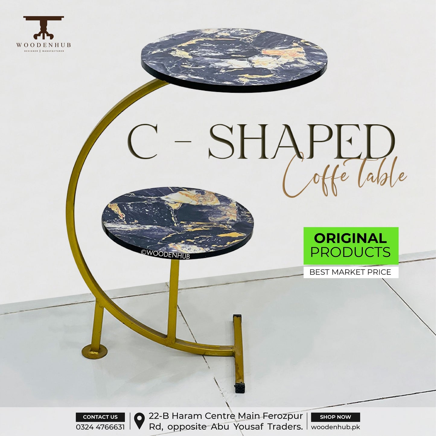 C - Shaped Side Table