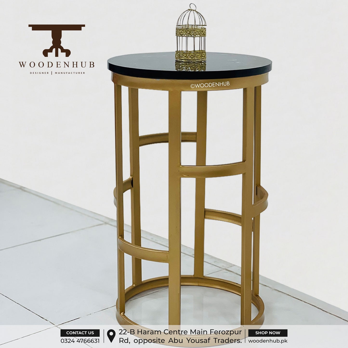 Gold Accent Side Table