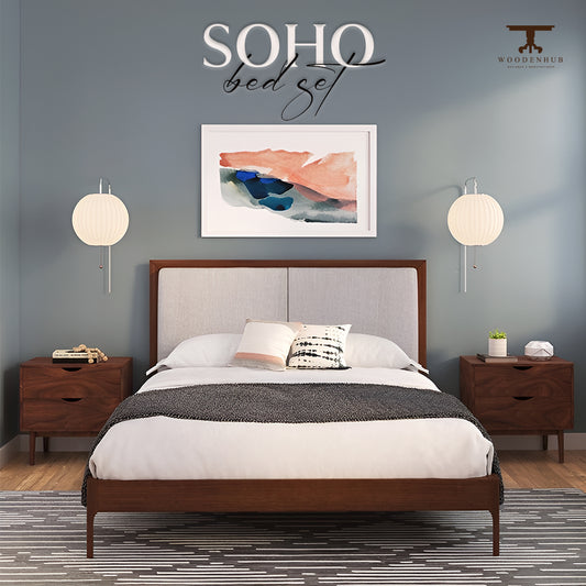 SOHO Bed Set (Bed+Side Tables)