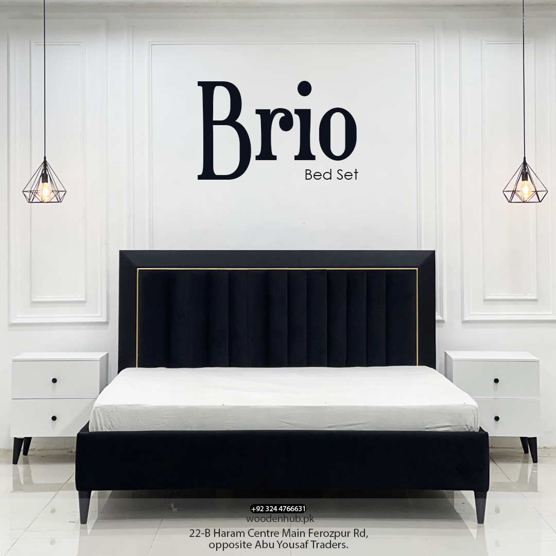 BRIO BED SET (Bed+Side Tables)