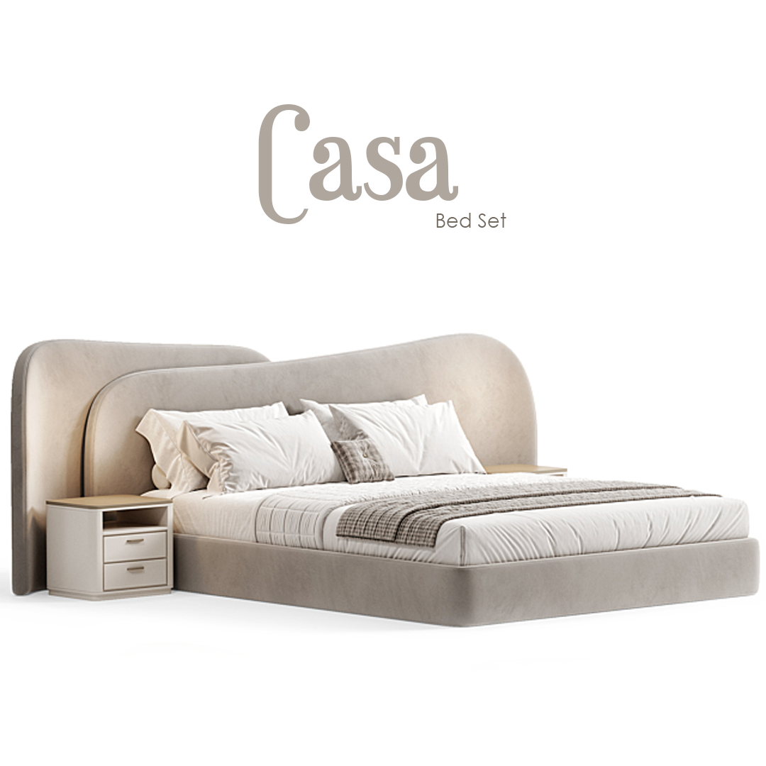 Casa Bed Set (Bed+Side Tables)