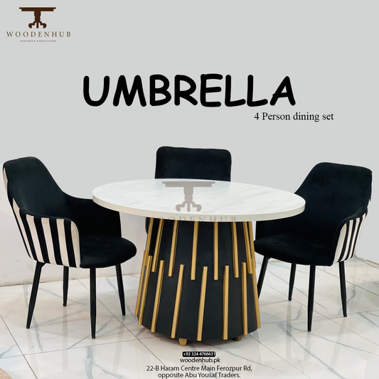 Umbrella 4 Person Dining Set