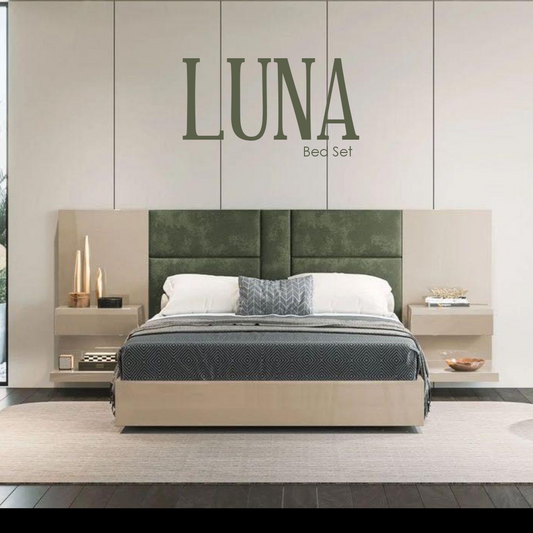 Luna Bed Set (Bed+Side Tables)