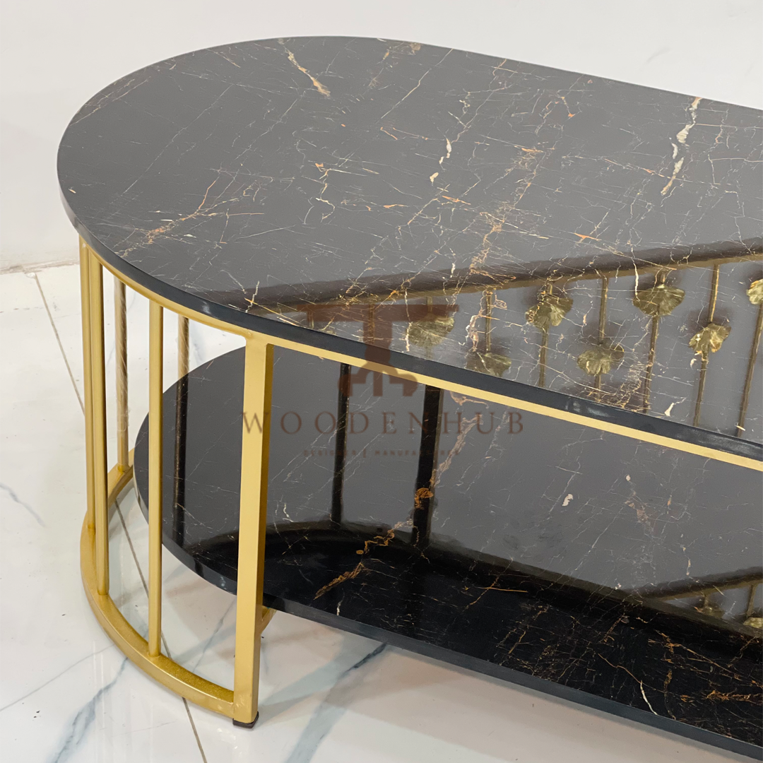 Black Oval Centre Table